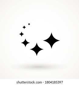Icono del brillo, icono de la estrella limpia destellando chispas símbolo Sparkle diseño simple El signo de las estrellas está aislado en fondo blanco 