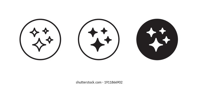 Shine-Symbol, Clean-Star-Symbol funkelnd funkelnde Funkeln Symbol Sparkle einfaches Design Sterne-Zeichen einzeln auf weißem Hintergrund 