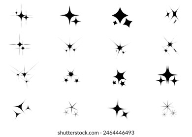 Shine icon, Clean star icon. twinkle stars set. eps10.