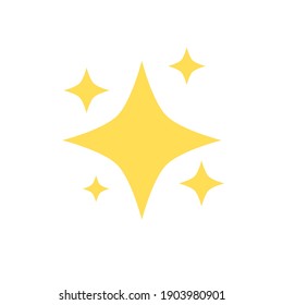shine icon. gold sparkling symbol isolated on white background