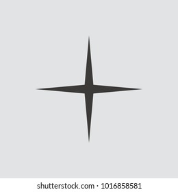 Shine icon isolated of flat style. Vector illustration.