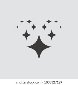Shine icon isolated of flat style. Vector illustration.