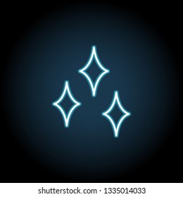 Shine icon in neon style. Simple thin line, outline vector of web, minimalistic icons for UI and UX, website or mobile application