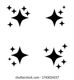 shine icon set isolated on white background. vector illustration