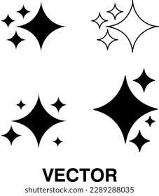 Shine icon set vector illustration on white background 