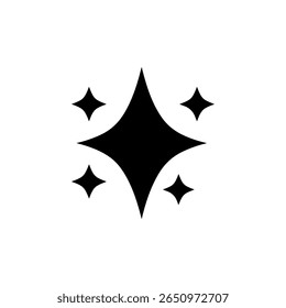 Shine icon silhouette icon vector flat design.