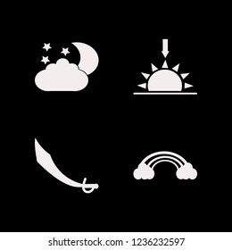 shine icon. shine vector icons set rainbow, sunset, saber and night