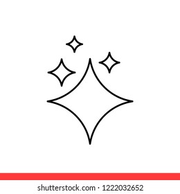 Shine icon vector, sparkle symbol. Simple, flat design for web or mobile app