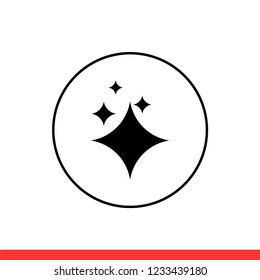 Shine icon vector, sparkle symbol. Simple, flat design for web or mobile app
