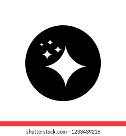 Shine icon vector, sparkle symbol. Simple, flat design for web or mobile app