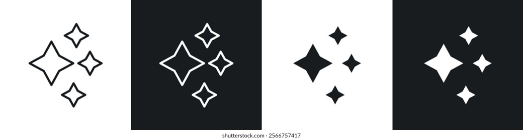 Shine icons in Thin line black color. flat simple vector symbols illustration.