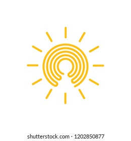 shine key hole stripes logo vector