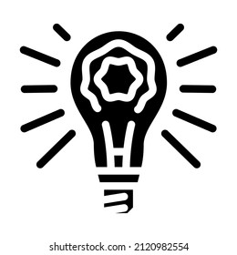 shine light bulb glyph icon vector. shine light bulb sign. isolated contour symbol black illustration