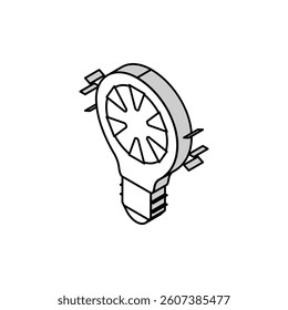 shine light bulb isometric icon vector. shine light bulb sign. isolated symbol illustration