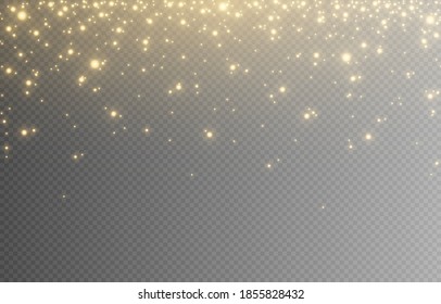 Shine. Light effect, golden light. Light from the sky. Lights, golden shine, sparkles. Christmas background, Christmas.