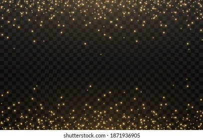 Shine. Light effect, golden light. Light from the sky. Lights, golden shine, sparkles. PNG picture. Christmas background, Christmas.