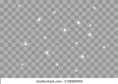 Shine Light Effect, Png Bright Sparkle Dust. Vector Isolate