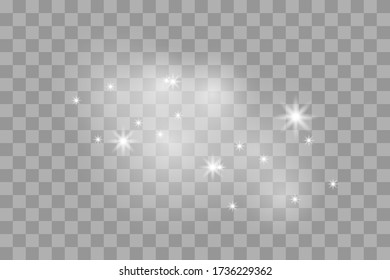 Shine light effect, png bright sparkle dust. Vector isolate