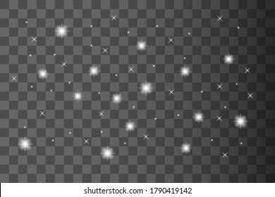 Shine light effect, png bright sparkle dust. Vector isolate