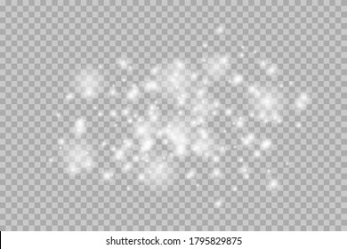 Efecto de la luz del resplandor, png polvo brillante. Aislamiento vectorial.