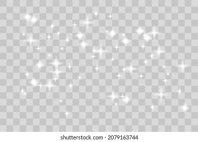 Shine light effect, png bright sparkle dust. Vector isolate