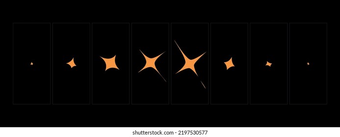 Shine Light FX Animation. Shine VFX Sprite Sheet For Video Game, Cartoon, Animation And Motion Design. 2D Classic Magic Light.