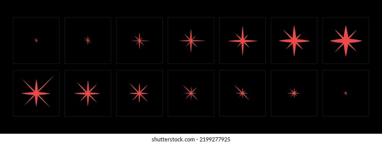 Shine light FX animation. Shine VFX sprite sheet for video game, cartoon, Animation and motion design. 2D Classic magic light.