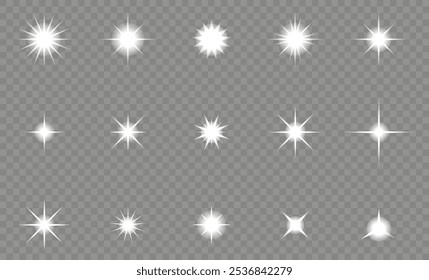 Brilho de estrela clara em um plano de fundo transparente