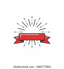 Shine line vintage ribbon illustration vector