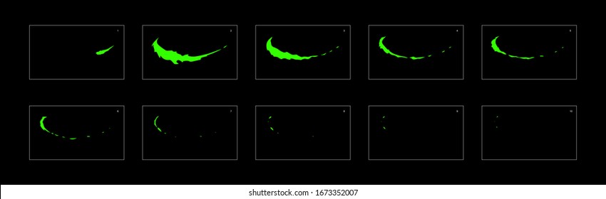 Shine liquid animation effect. shiny trail effect sprite sheet. frame by frame ready classic animation sprite sheet for game, cartoon, video, animation or motion