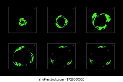 Efecto líquido brillante. Efecto de animación de explosión líquida. Animación Sprite sheet para juegos, dibujos animados o animación. efecto de animación de estilo vectorial 1449.