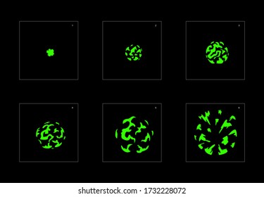 Shine liquid effect. Liquid explosion animation effect. Animation Sprite sheet for games, cartoon or animation. vector style animation effect 1581.