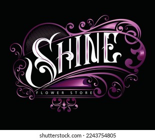 SHINE logo vintage custom vector design