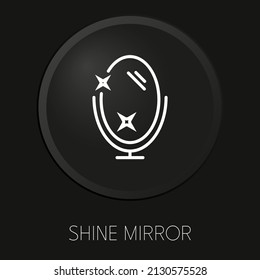 Icono de línea vectorial mínimo brillante en botón 3D aislado en fondo negro. Vector Premium.