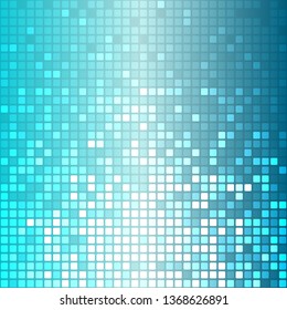 Shine mosaic background. Mosaic with light reflections. Colorful gradient. Square pixel mosaic vector. 