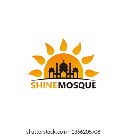 Shine Mosque Logo Template Design Vector, Emblem, Design Concept, Creative Symbol, Icon