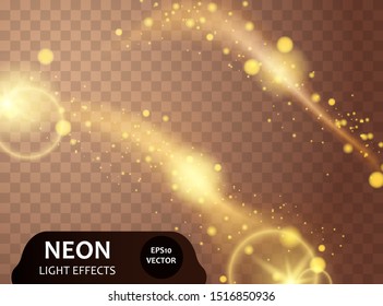 Shine neon background. Abstract vector light effects. Spotlight template for your graphic projects. Neon light effects on transparent background.