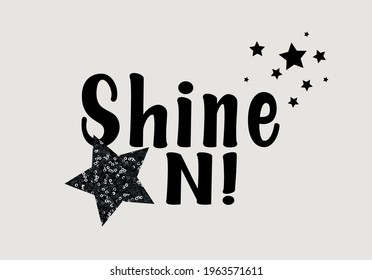 shine on message with glitter squin star design