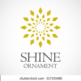 Shine ornament circle flower abstract vector logo design template decoration business icon company art symbol concept