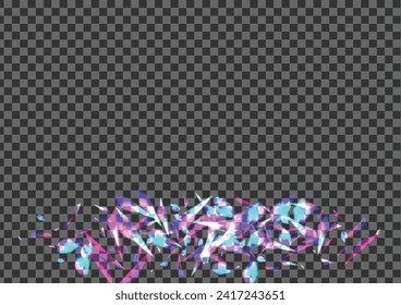 Shine Particle Background Transparent Vector. Confetti Clean Card. Pink Blurry Template. Glow Radiant. Spot Rays Illustration.