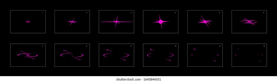 Shine poison animation effect. energy animation effect. frame by frame classic animation sprite sheet for game, cartoon, video, animation or motion