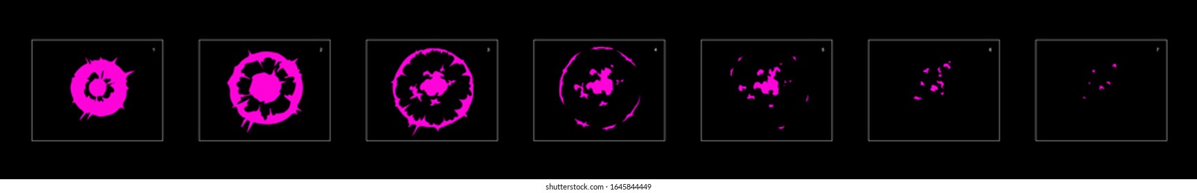 Shine poison blast animation effect. frame by frame classic animation sprite sheet for game, cartoon, video, animation or motion