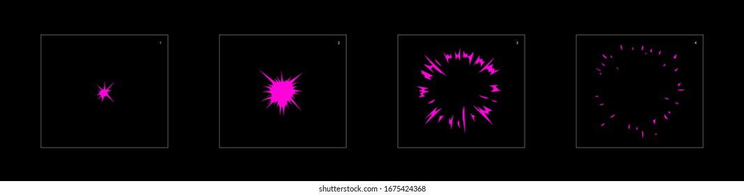 Shine poison blast animation effect. shiny effect sprite sheet. frame by frame classic animation sprite sheet for game, cartoon, video, animation or motion