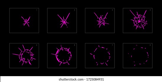 Shine poison explosion effect. Poison explosion animation effect. Animation Sprite sheet for games, cartoon or animation. vector style animation effect 1378.