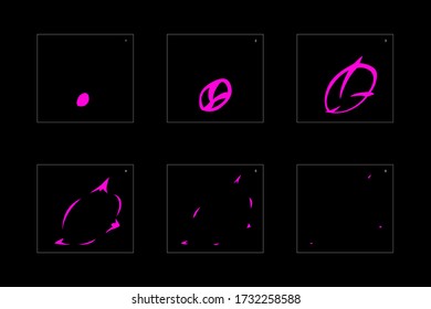 Shine poison explosion effect. Poison explosion animation effect. Animation sprite sheet for games, cartoon or animation. vector style animation effect 1600.