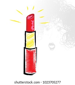 shine of red lipstick