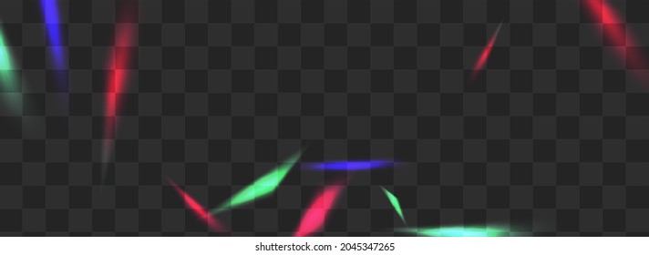 Shine Refraction Vector Transparent Panoramic Background. Gradient Sparkle Festive Illustration. Holo Glare Cool Wallpaper. Holographic Realistic Blur Pattern.