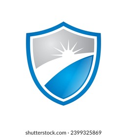 shine shield protection vector logo
