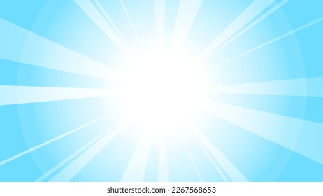 Shine Shining White Sun Light Ray Radiance Blue Sky Background