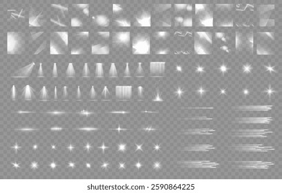 Shine shiny lens spotlight, sunlight spark sun rays, ray twirl vector wave, effect light sparkle line, png glow flare white abstract backdrop, background beam curve. 